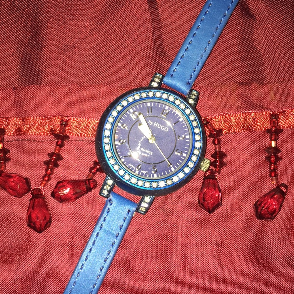 NWOT Ladies Blue Watch with Sparkly Crystals